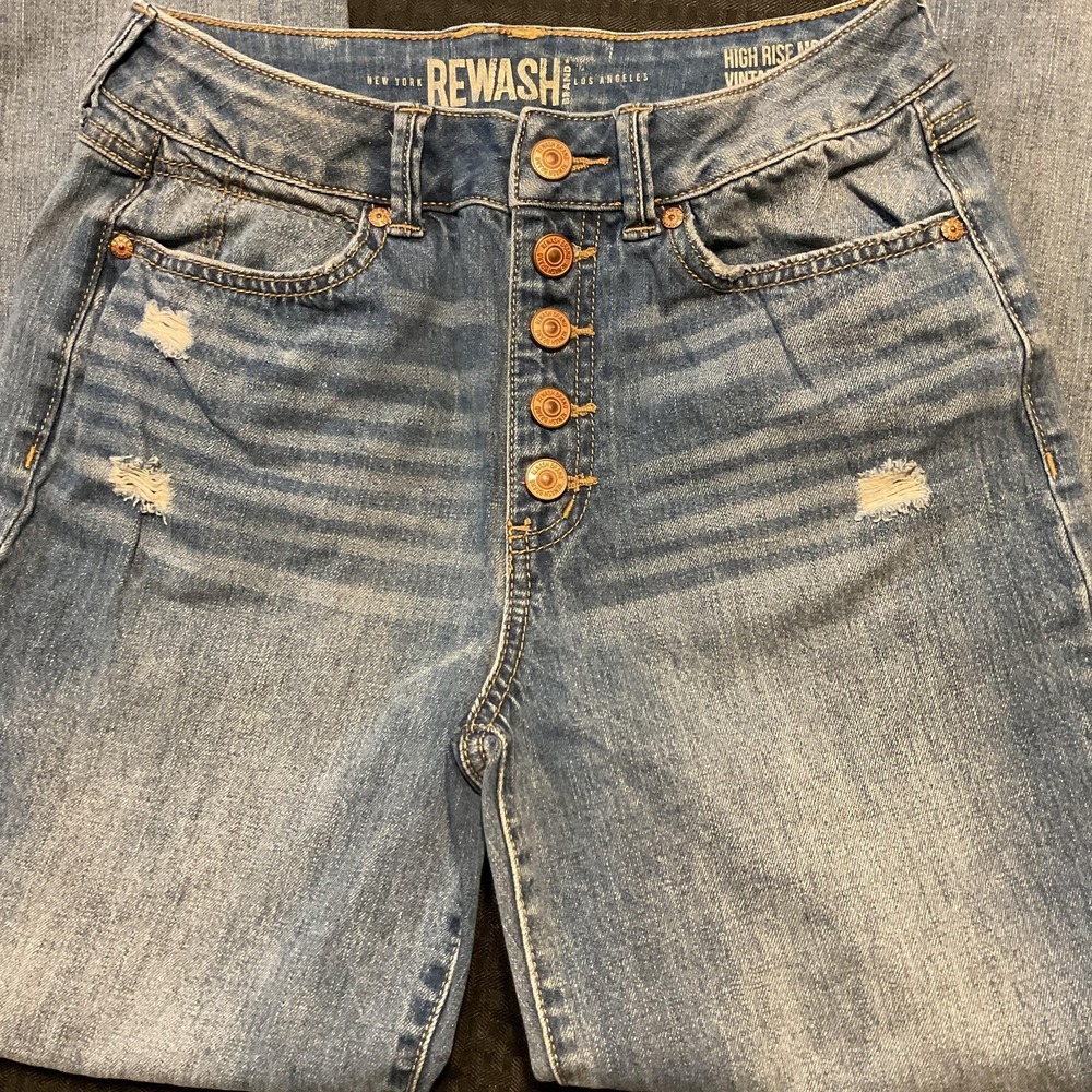 Rewash Jeans Womens 5/27 High Rise Mom Button Fly Distressed Vintage Reunion - Picture 7 of 13